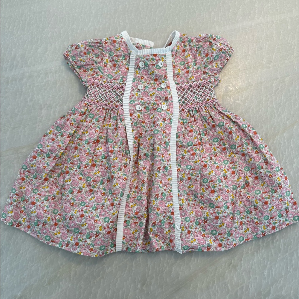 Korango Floral Baby Dress with Pink and White Accents
